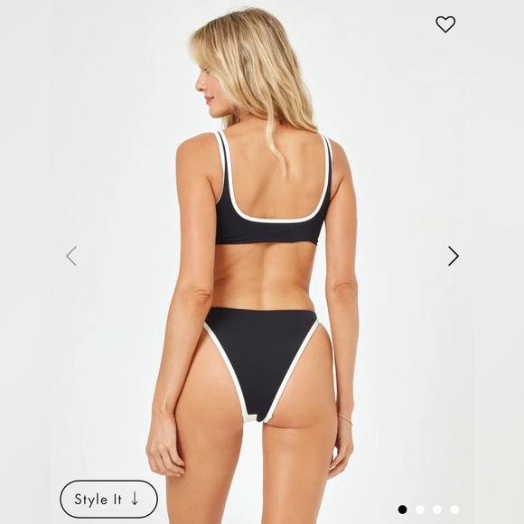 NWT LSPACE Jada Bikini Bottom in Black & Cream in Size Medium - Picture 7 of 10